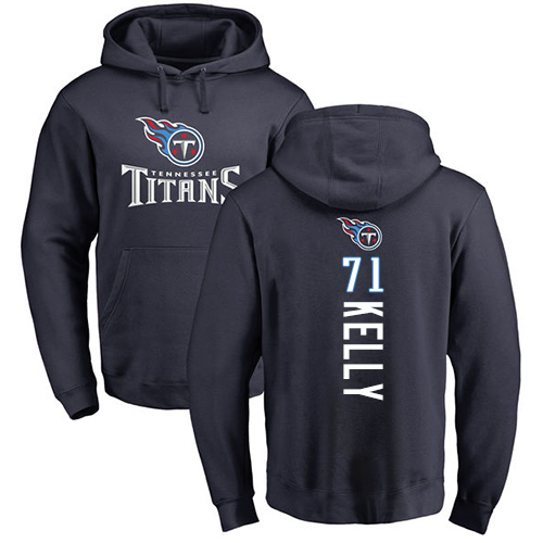 Tennessee Titans Men Navy Blue Dennis Kelly Backer NFL Football #71 Pullover Hoodie Sweatshirts